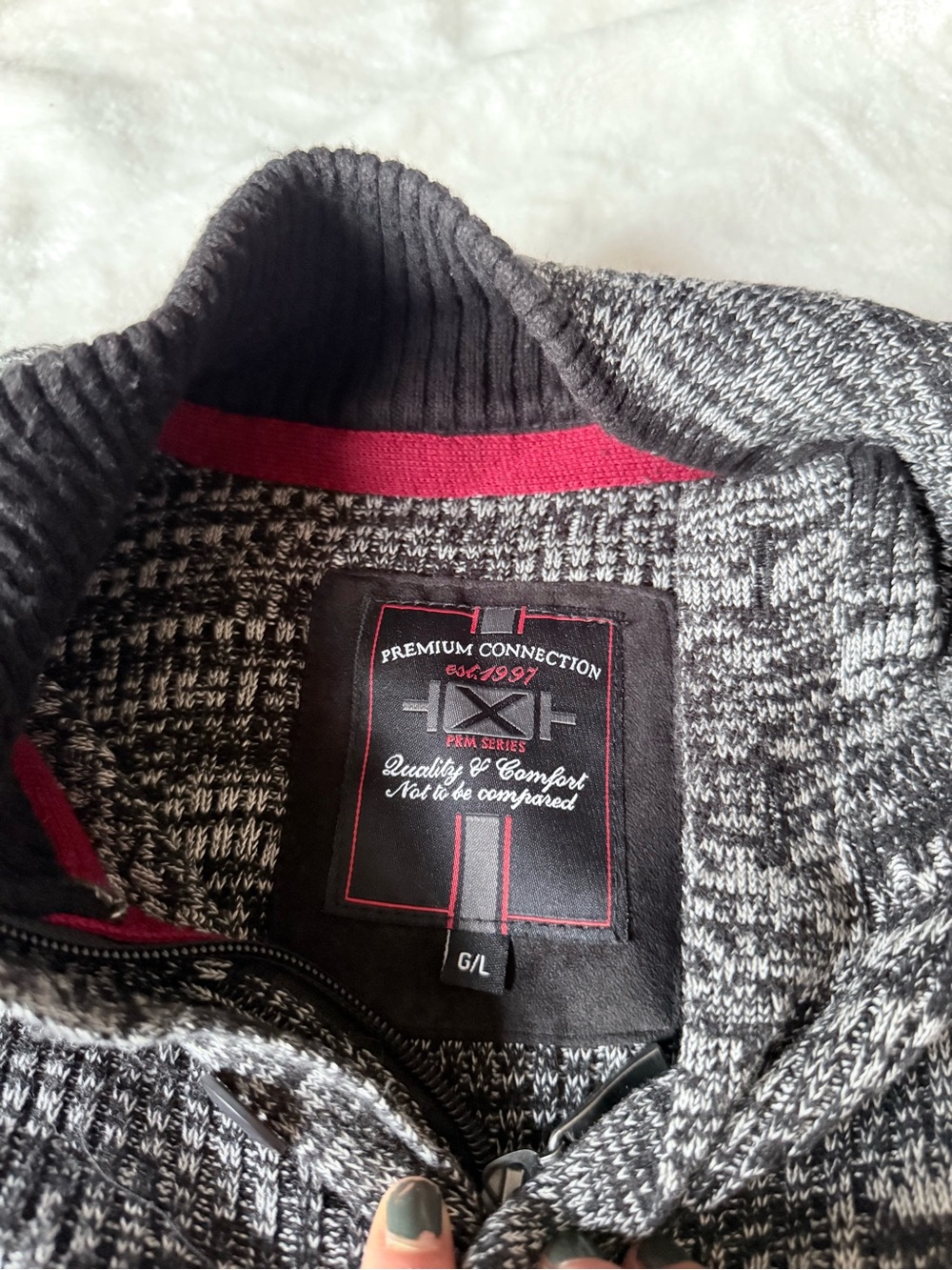 Men's Marled Knit Pullover Sweater - Black/Gray - Picture 5 of 11